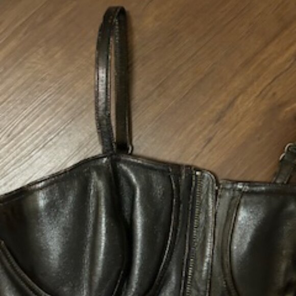 HARLEY DAVIDSON LEATHER ZIPPERED BUSTIER/HALTER - Picture 15 of 16